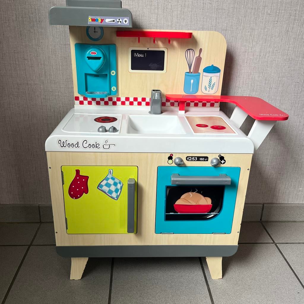 Houten speelkeuken + toebehoren, Ophalen, Gebruikt, Hout, Speelkeuken