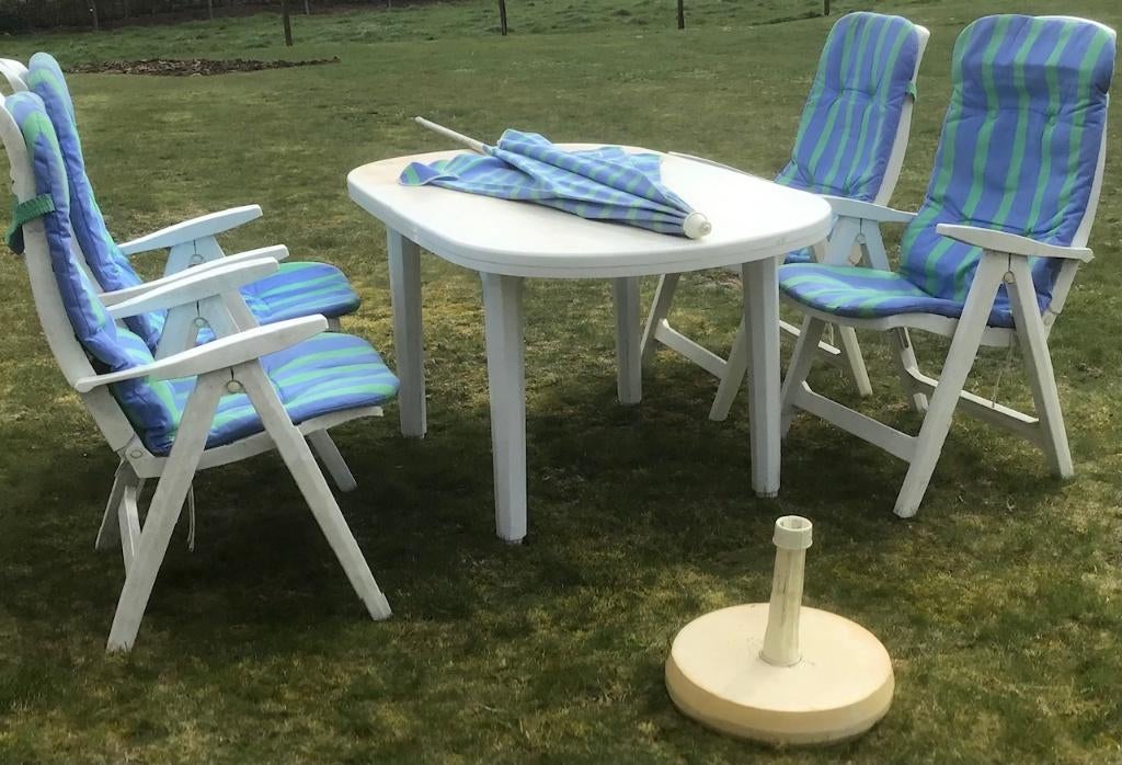 Table de jardin avec chaises, Chaise, Salons de jardin, Utilisé, Enlèvement