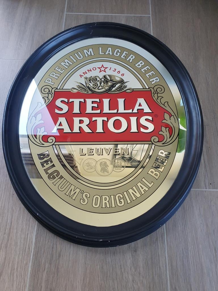 Miroir publicitaire Beer - Stella Artois -, Enlèvement ou Envoi, Utilisé, Panneau, Plaque ou Plaquette publicitaire, Stella Artois