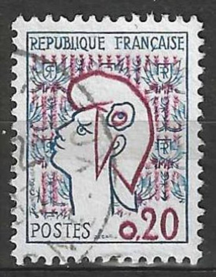 Frankrijk 1961 - Yvert 1282 - Marianne de Cocteau (ST), Postzegels en Munten, Postzegels | Europa | Frankrijk, Gestempeld, Verzenden