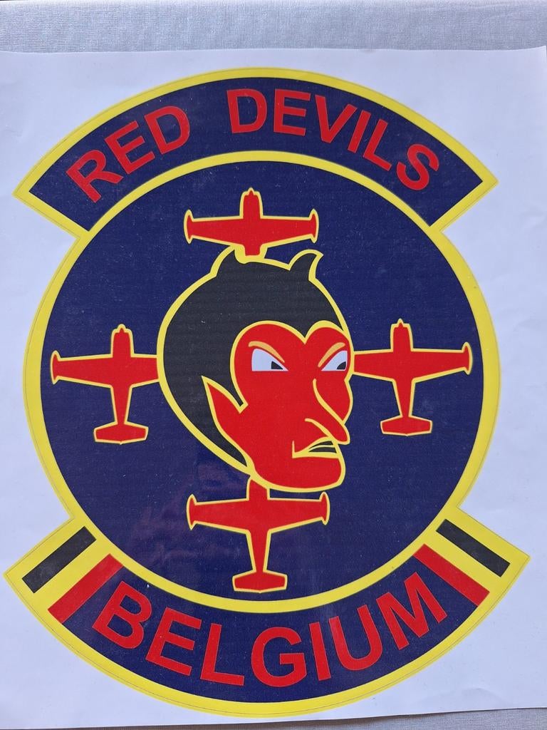 Sticker Red Devils Stuntvlieg team, Ophalen of Verzenden