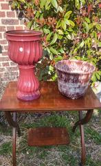 Vintage bloempotten + tafeltje, Antiek en Kunst, Curiosa en Brocante, Ophalen of Verzenden