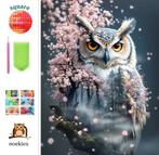 Diamond Painting bos Uil 50x40cm (vierkant), Verzenden, Nieuw, Overige typen