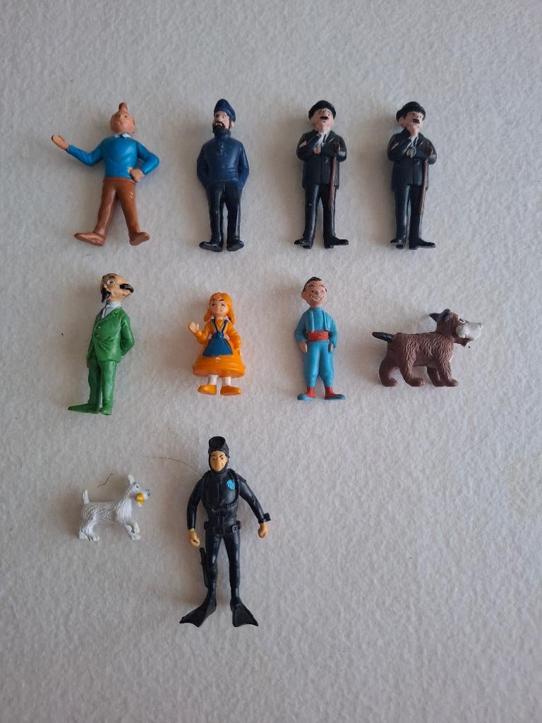 Lot de figurines Tintin Esso Belvision 1973, Ophalen of Verzenden, Gelezen, Hergé