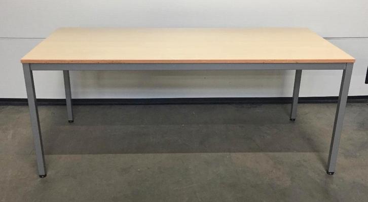 (133) Werktafel eettafel met beukkleurig blad, Huis en Inrichting, Tafels | Eettafels, Zo goed als nieuw, Ophalen