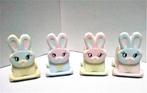 Bedankje - Set 4 konijntjes 4 kleuren - prijs set voor 2€, Nieuw, Ophalen of Verzenden, Kraamcadeau