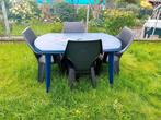 Table jardin avec 4 chaises, Tuin en Terras, Tuinsets en Loungesets, Ophalen, Zo goed als nieuw