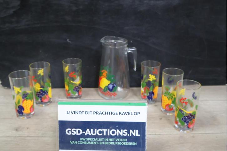 Set van 6 Sapglazen met Schenkkan, Antiek en Kunst, Antiek | Servies compleet