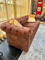 Mooie Chrsterfield look slaapbank bruin, Ophalen, Gebruikt, Bruin, Tweepersoons