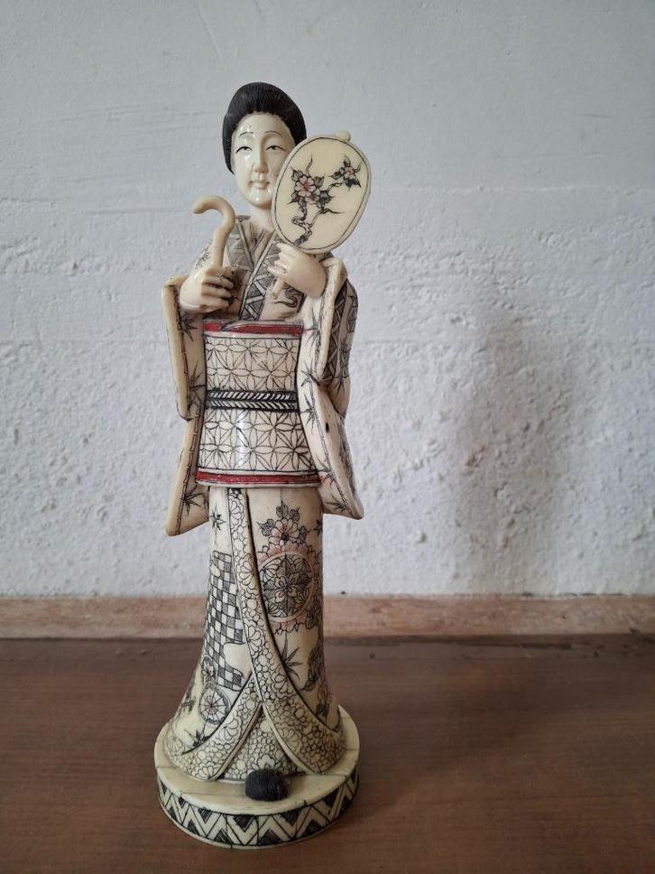 Japanse okimono Geisha, Antiek en Kunst, Kunst | Beelden en Houtsnijwerken, Ophalen