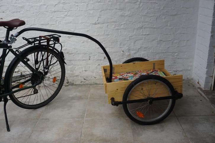 Aanhangwagen met ingebouwde transporthulp, Fietsen en Brommers, Fietsaccessoires | Aanhangwagens en Karren, Gebruikt, Bagagekar