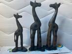 3 houten giraffen tof setje, Enlèvement ou Envoi
