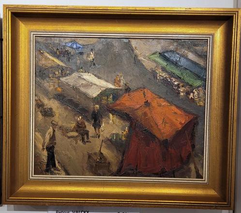 Petrus VALCKX, de marktdag, Antiek en Kunst, Kunst | Schilderijen | Klassiek, Ophalen of Verzenden