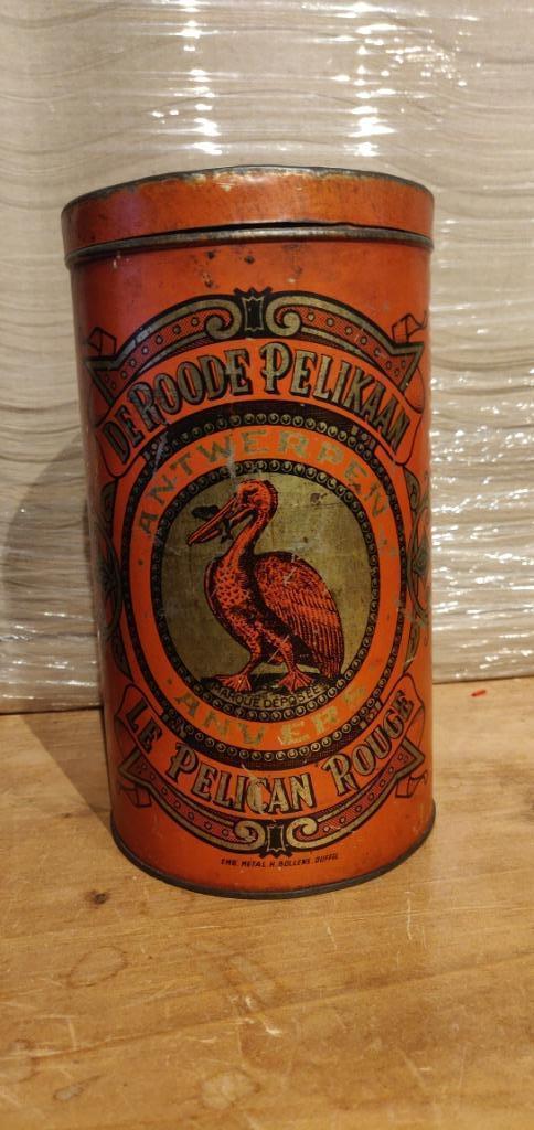 Vintage metalen Koffie blik, Verzamelen, Blikken, Gebruikt, Koffie, Ophalen