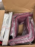 4 rode stoffen eetkamerstoelen, Huis en Inrichting, Stoelen, Ophalen, Nieuw, Rood