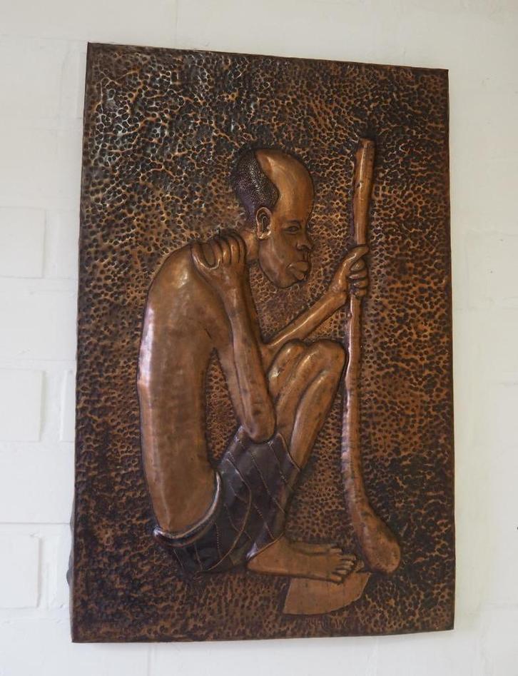 Cadre relief en cuivre, Antiek en Kunst, Antiek | Brons en Koper, Koper, Ophalen