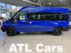 Ford Transit FORD TRANSIT 2.4D !101.000KM! 8+1 LANG AIRCO, Autos, Camionnettes & Utilitaires, Tissu, 9 places, Bleu, Propulsion arrière