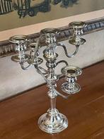 Engelse zilvergeplateerde kandelabers – 5-armig – vintage, Ophalen, Zilver