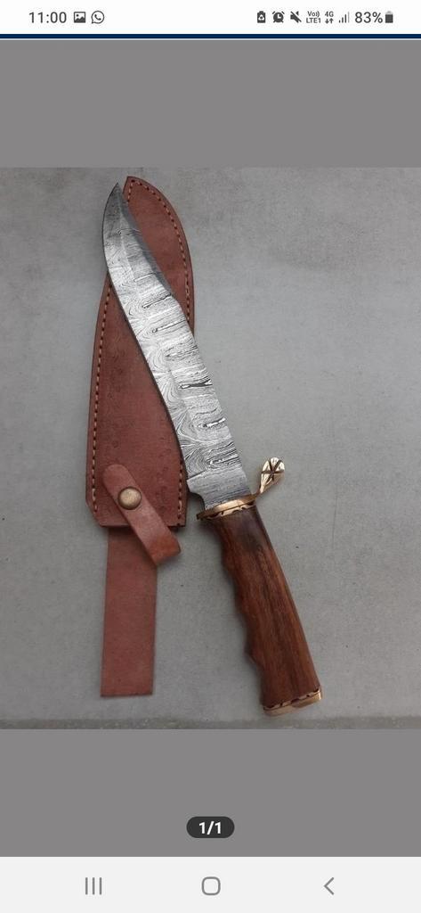 Damascus Bowie, Caravans en Kamperen, Kampeergereedschap, Zo goed als nieuw, Ophalen of Verzenden