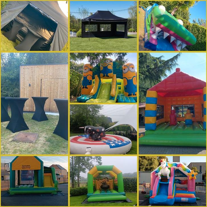 Te huur springkastelen/partytafels/tentenverhuur, Hobby en Vrije tijd, Feestartikelen | Verhuur, Ophalen of Verzenden