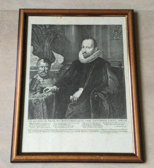 Gravure naar het origineel van Vorsterman afbeelding Rockox, Antiek en Kunst, Kunst | Etsen en Gravures, Ophalen of Verzenden