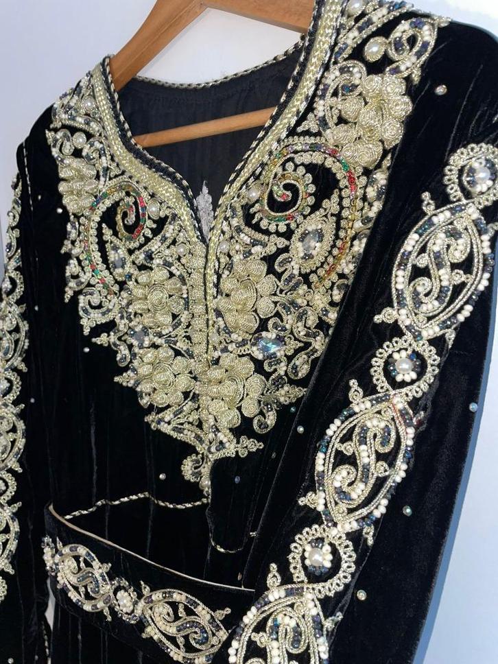 Zwarte Marokkaanse Caftan, Kleding | Dames, Gelegenheidskleding, Zo goed als nieuw, Overige typen, Maat 46/48 (XL) of groter, Zwart
