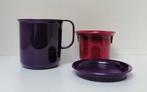 Tupperware Tasse - Mugs + Filtre à Thé - Mauve, Maison & Meubles, Rouge, Boîte, Enlèvement ou Envoi, Neuf
