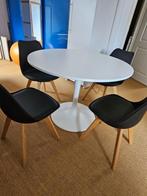 Tafel met 4 stoelen, Huis en Inrichting, Tafels | Eettafels, Ophalen, Zo goed als nieuw, 100 tot 150 cm