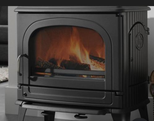 Grote moderne hout, multifuel kachel DRU 78MF in gietijzer., Huis en Inrichting, Kachels, Zo goed als nieuw, Vrijstaand, Allesbrander