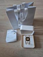 Bracelet Jonc en acier doré, oxyde de zirconium et laque noi, Ophalen of Verzenden, Nieuw, Goud, Staal