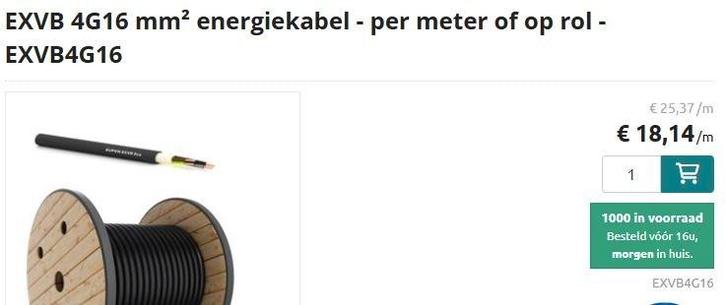EXVB kabel 4g16, Doe-het-zelf en Bouw, Overige Doe-Het-Zelf en Bouw, Zo goed als nieuw, Ophalen