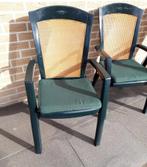 6 groene stoelkussens, Gebruikt, Ophalen of Verzenden