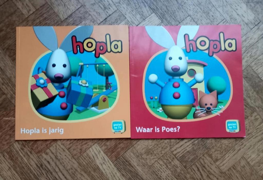 2 dunne boekjes Hopla, Livres, Livres pour enfants | 0 an et plus, Utilisé, Enlèvement ou Envoi