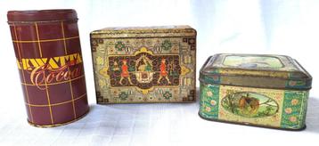 Set van 3 oude blikken – Kwatta cacao, Côte d’Or & Cocoa beschikbaar voor biedingen
