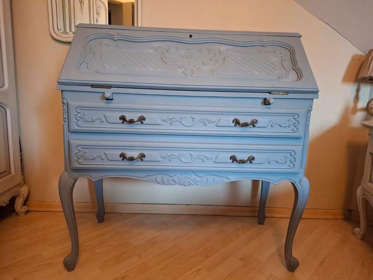 Met krijtverf gerestylde brocante secretaire bureau, Huis en Inrichting, Kasten | Secretaires, Zo goed als nieuw, Ophalen