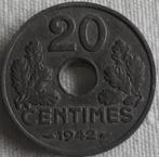 FRANCE VICHY: 20 CENTIMES 1942 KM 900 alm.UNC, Verzenden, Frankrijk, Losse munt