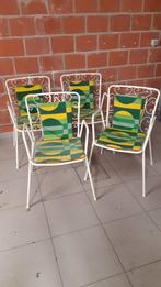 Vintage retro tuinstoelen 4 stuks, Ophalen, Zo goed als nieuw, Stapelbaar
