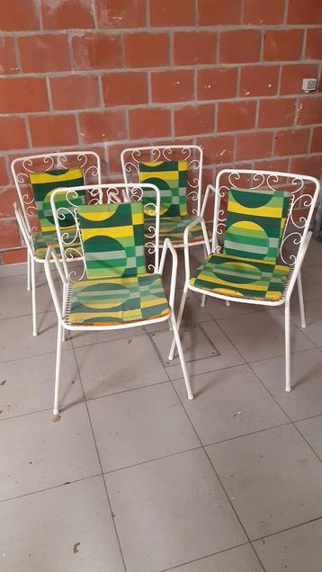 Vintage retro tuinstoelen 4 stuks beschikbaar voor biedingen