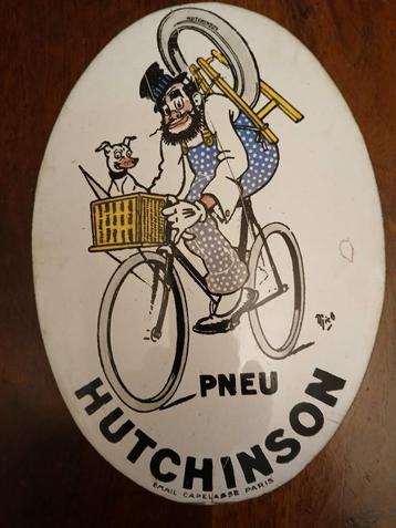 Ancienne plaque émaillée Hutchinson, Enlèvement ou Envoi, Utilisé