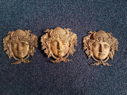 Drie Medusa masters uit verguld brons - Empire, Antiek en Kunst, Antiek | Brons en Koper, Brons, Ophalen of Verzenden