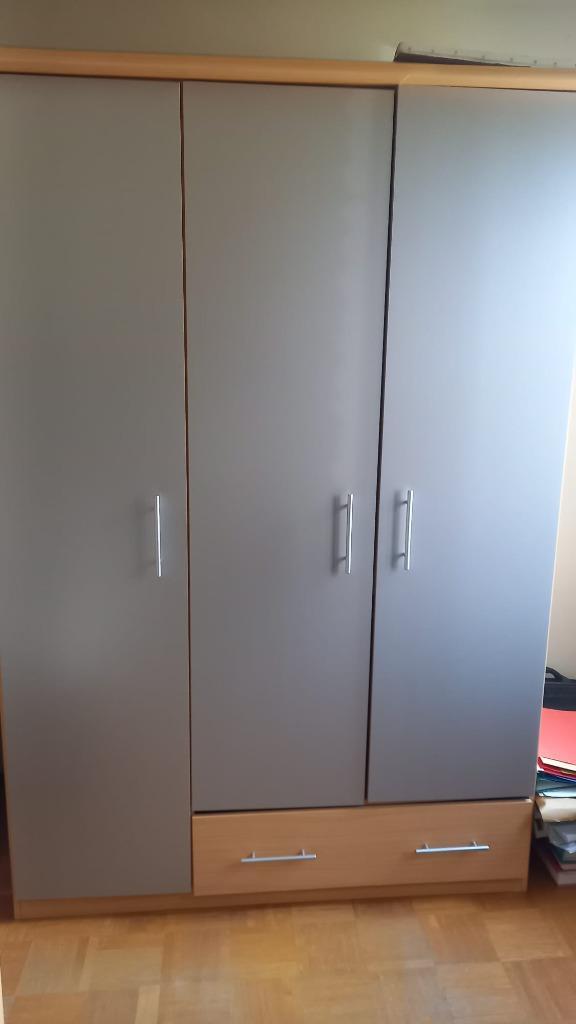 slaapkamer (bed + kast), Huis en Inrichting, Slaapkamer | Complete slaapkamers, Gebruikt, Eenpersoons, Ophalen