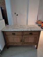 Eiken commode met wit marmeren blad, Antiek en Kunst, Ophalen