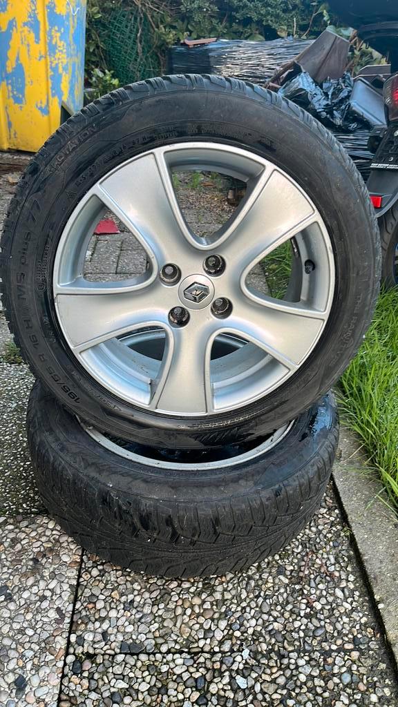 set Renault lichtmetalen velgen met banden – 16 inch, Auto-onderdelen, Banden en Velgen, Band(en), 16 inch, Ophalen