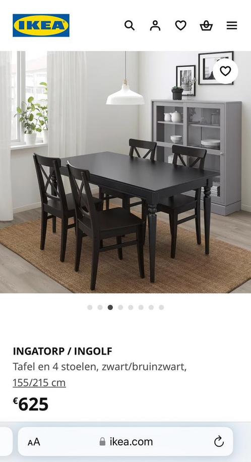 Eettafel met 4 stoelen ikea, Huis en Inrichting, Complete eetkamers, Zo goed als nieuw, Ophalen