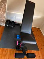 Fitnessbank met gewichtjes, Sport en Fitness, Fitnessmaterialen, Ophalen, Zo goed als nieuw, Fitnessbank