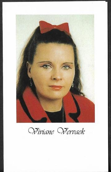 Bidprentje Viviane VERVAEK - Lid fanclub Jo Vally, Enlèvement ou Envoi, Image pieuse