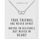 Philip Jones - Sterling zilveren vrienden hart link ketting, Verstelbaar, Nieuw, Ophalen of Verzenden, Zilver