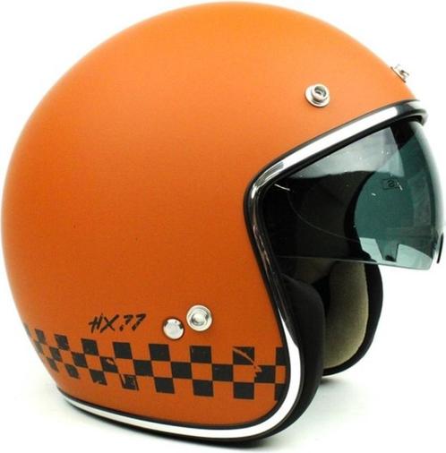 Bromfiets helm, type Jethelm met ingebouwde zonnebril, Fietsen en Brommers, Brommerhelmen, Zo goed als nieuw, Large, Ophalen