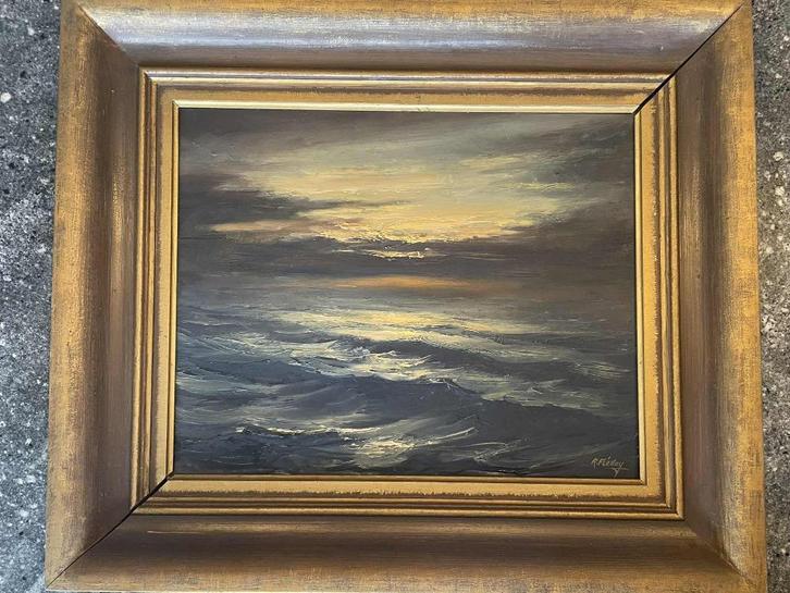 Schilderij "De Noordzee" van R. Frénay (1946-2007), Antiek en Kunst, Kunst | Schilderijen | Klassiek, Ophalen
