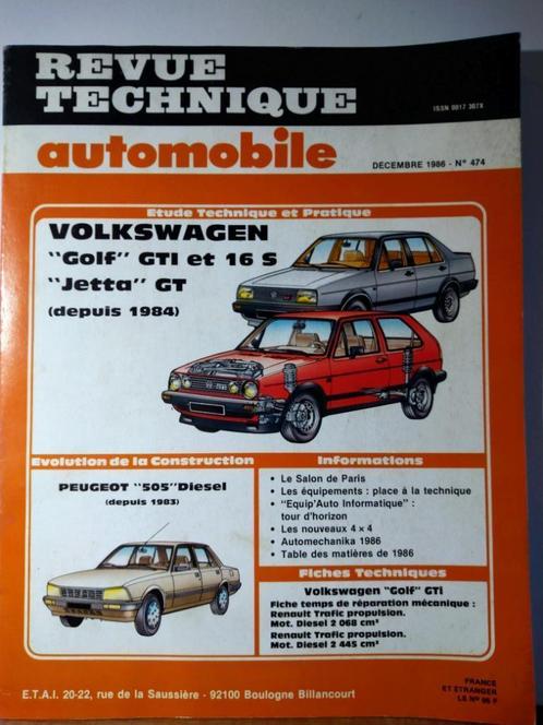 RTA - Volkswagen Golf GTI - Jetta - Peugeot 505 - n 474, Auto diversen, Handleidingen en Instructieboekjes, Ophalen of Verzenden